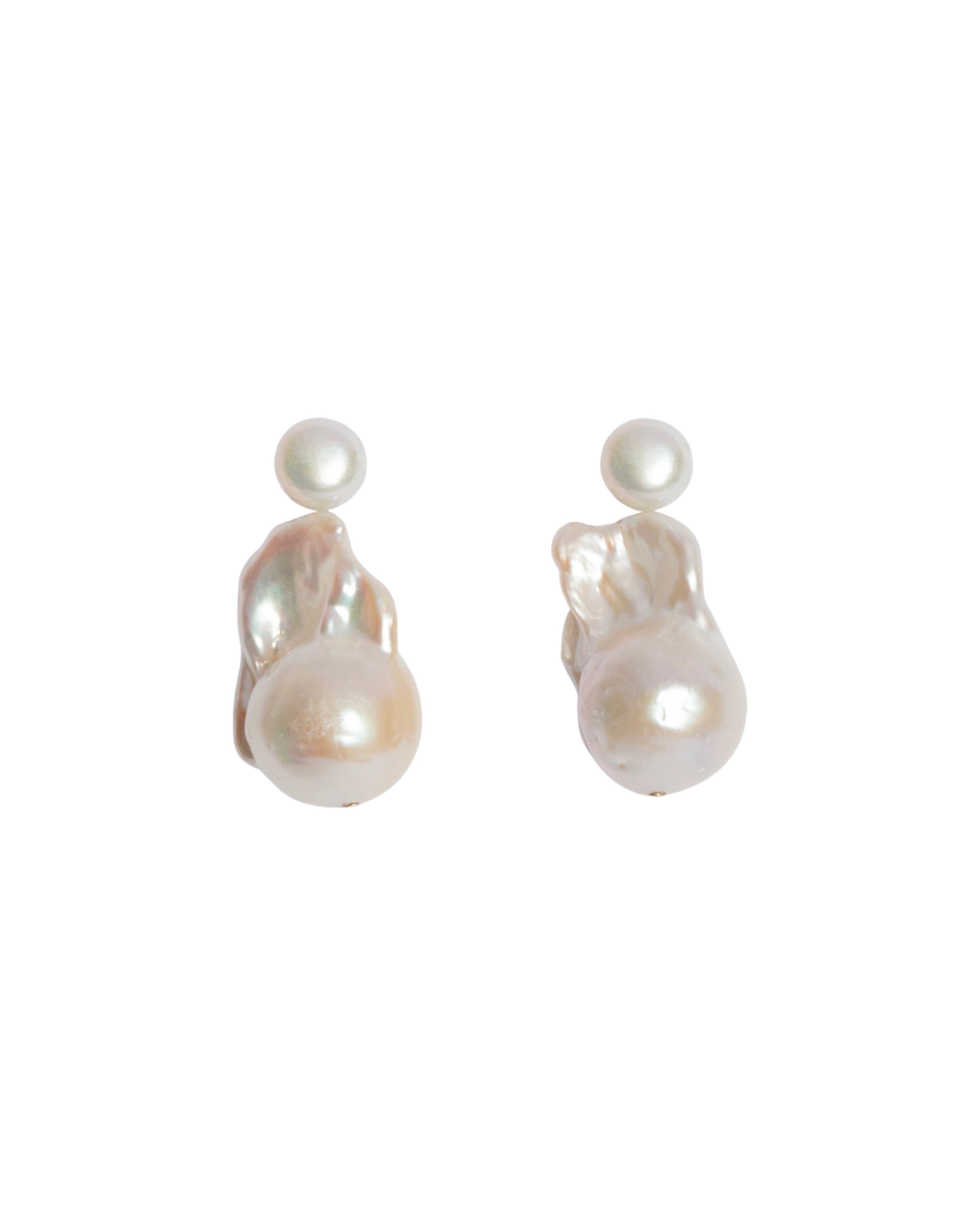 A pair of baroque pearls earrings
 earrings featuring freshwater baroque pearls.
